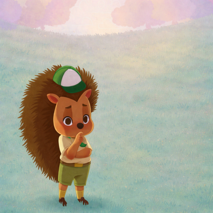 porcupine cartoon forest cute